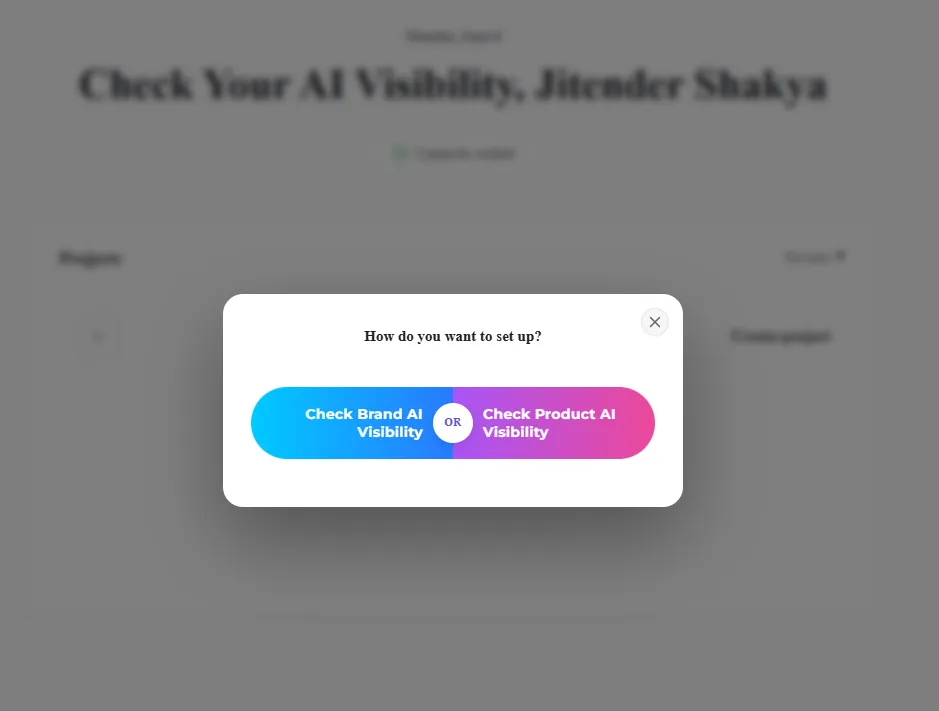 Select Your Requirement In AI Visibility Tool